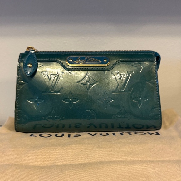 Louis Vuitton Shiny Teal Monogram Clutch